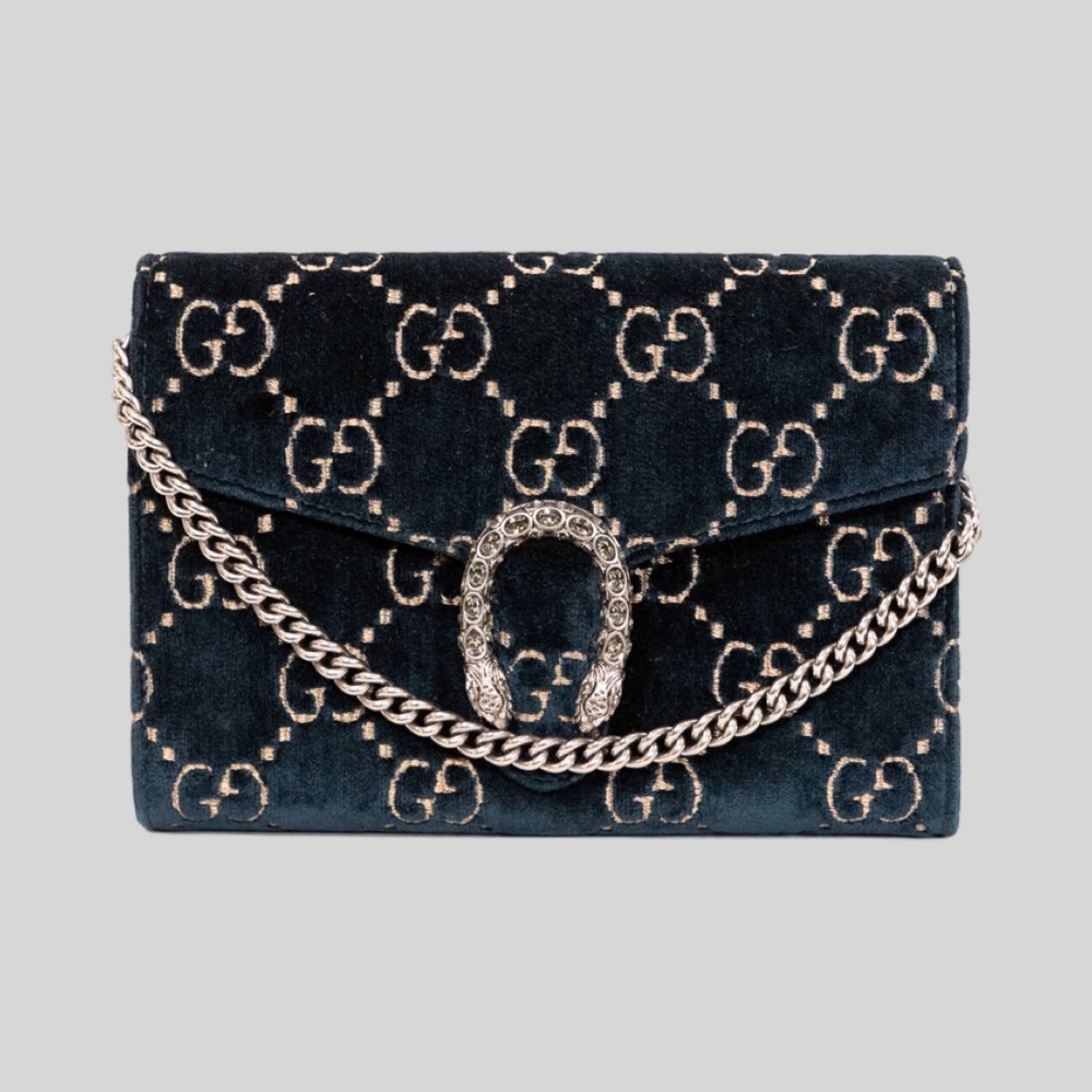 SOLD Gucci Dionysus Chain Wallet GG Velvet